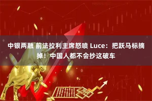 中银两融 前法拉利主席怒喷 Luce：把跃马标摘掉！中国人都不会抄这破车